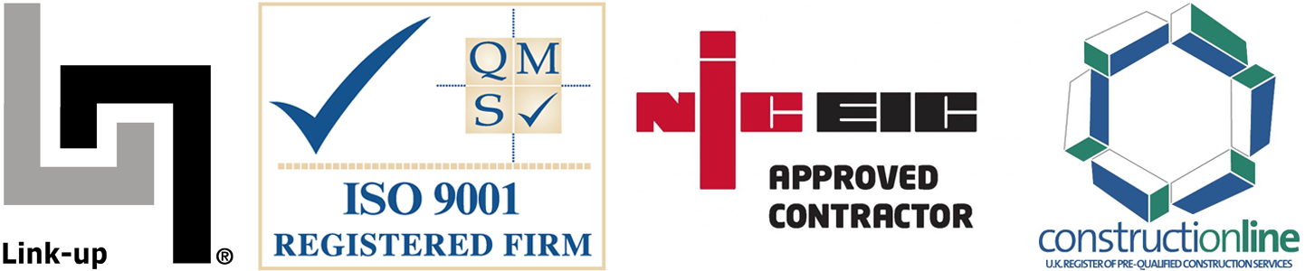 Link-up, ISO 9001, NICEIC and Constructionline accreditations